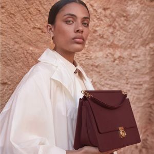 Polene Numéro Sept EDITION - BURGUNDY TEXTURED LEATHER